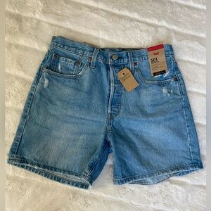 Levi's 501 Women's High Waist Light Blue Denim Shorts